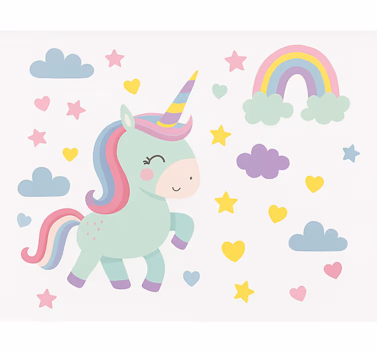 Színes unikornis design Redőnyök gyerekek - TenStickers