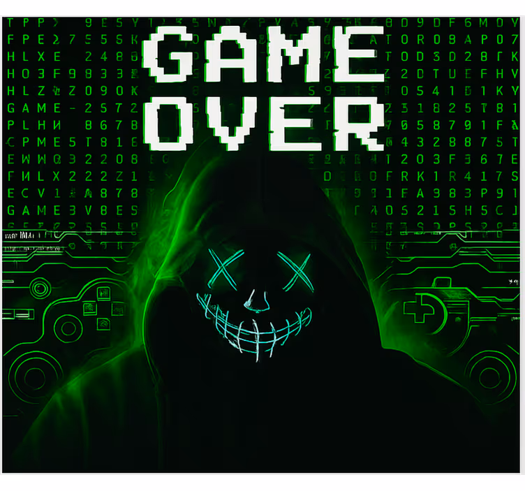 Maszkos feltört game over Redőnyök kockafej - TenStickers