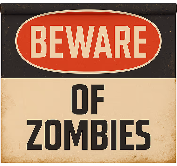 óvakodj a zombiktól Redőnyök kockafej - TenStickers