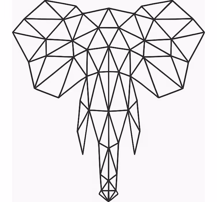 Modern geometrikus elefánt Redőnyök tizenéves - TenStickers