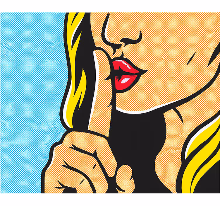 Pop art lány suttog Redőnyök tizenéves - TenStickers