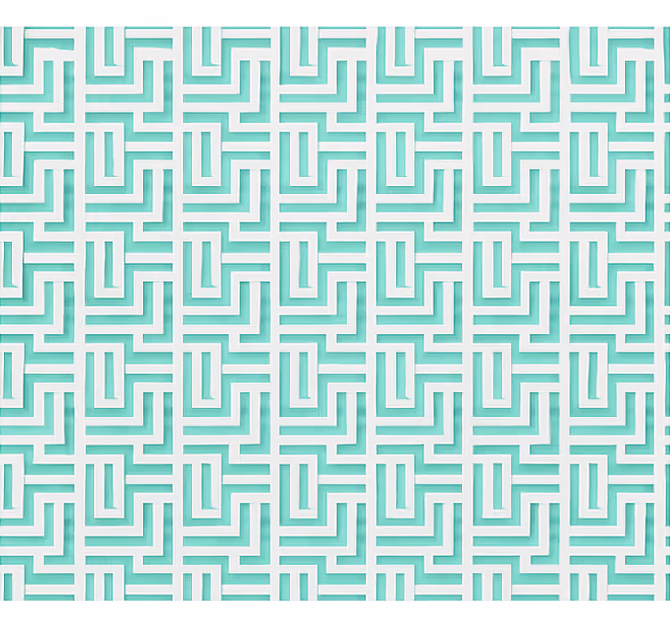 Kék geometrikus négyzetek hatása Redőnyök étkező - TenStickers