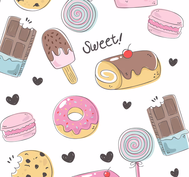 Édességek mintás redőnyök konyha - TenStickers
