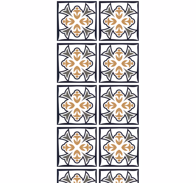 Beige és fekete portugál csempe redőnyök konyha - TenStickers