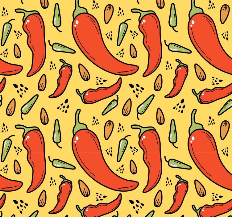 Piros és zöld csípős chili redőnyök konyha - TenStickers