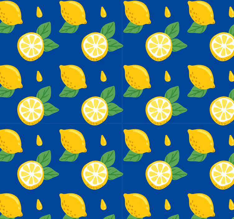 Kézzel rajzolt citromok redőnyök konyha - TenStickers