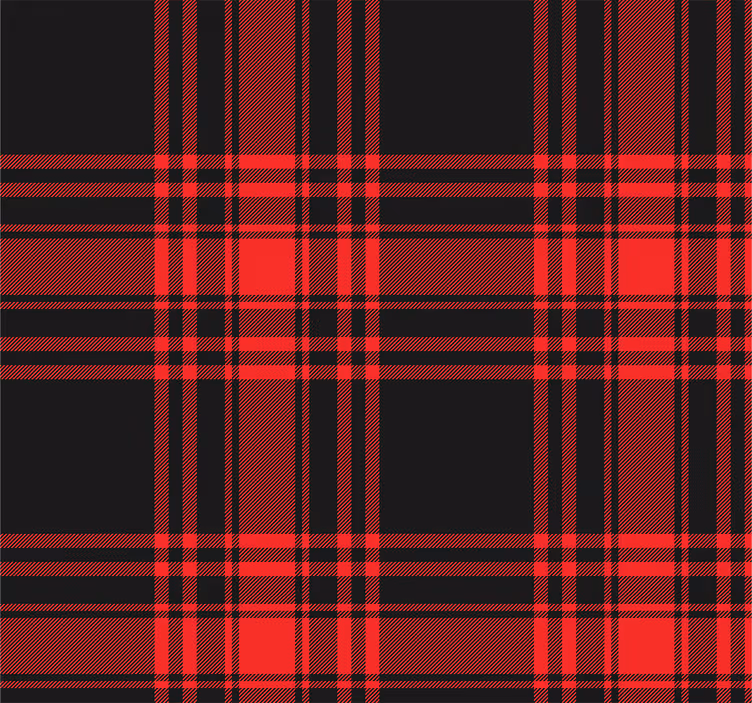 Menzies tartan fekete-piros kockás redőnyök konyha - TenStickers
