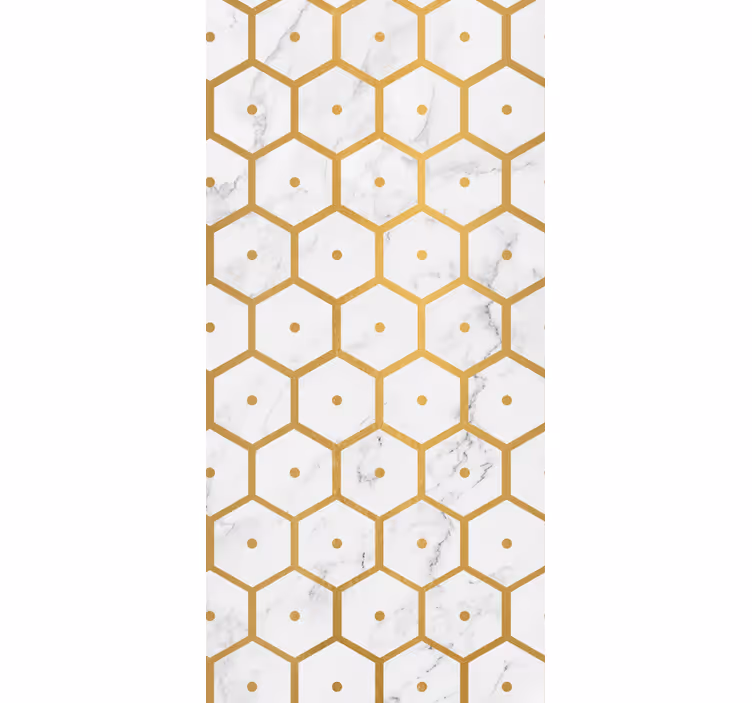 Arany márvány hexagon mintás redőnyök étkező - TenStickers