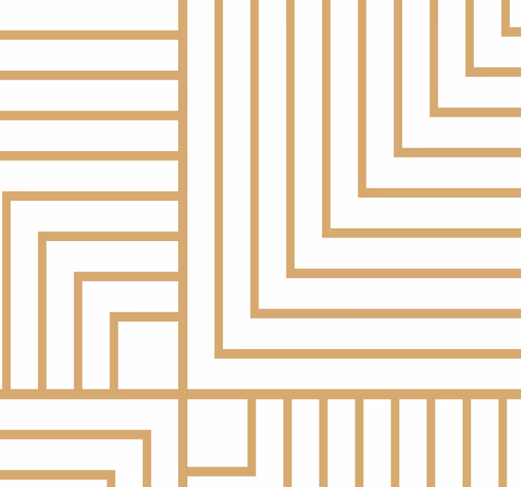 Fehér és arany geometria redőnyök étkező - TenStickers