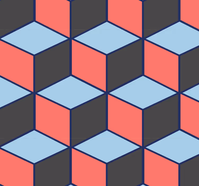 Geometrikus négyzetek 3d redőnyök étkező - TenStickers