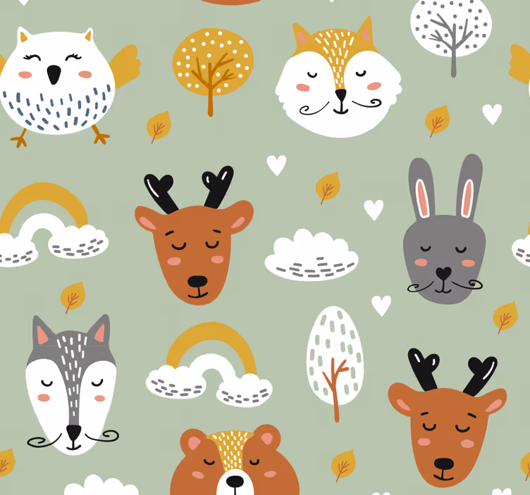 Gyerek redőnyök skandináv erdei állatokkal - TenStickers