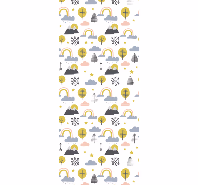 Minimalista fák szivárványok redőnyök gyerekek - TenStickers