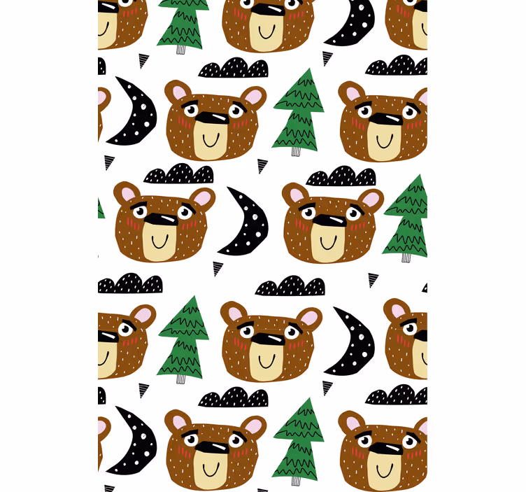 Egyszínű medvék és fák redőnyök gyerekeknek - TenStickers