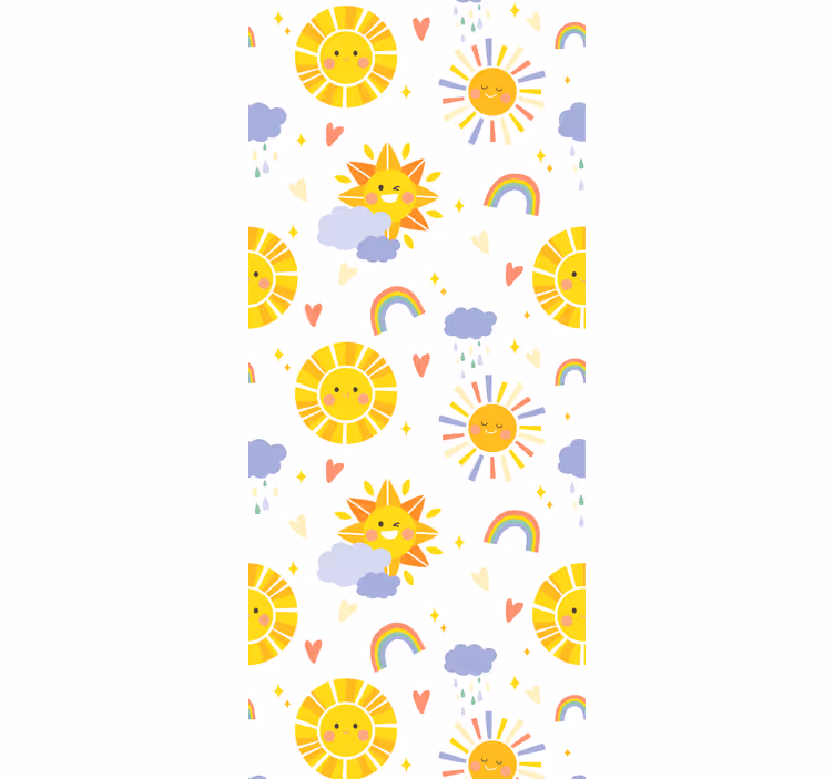 Pasztell színű szivárványok és felhők redőnyök gyerekeknek - TenStickers