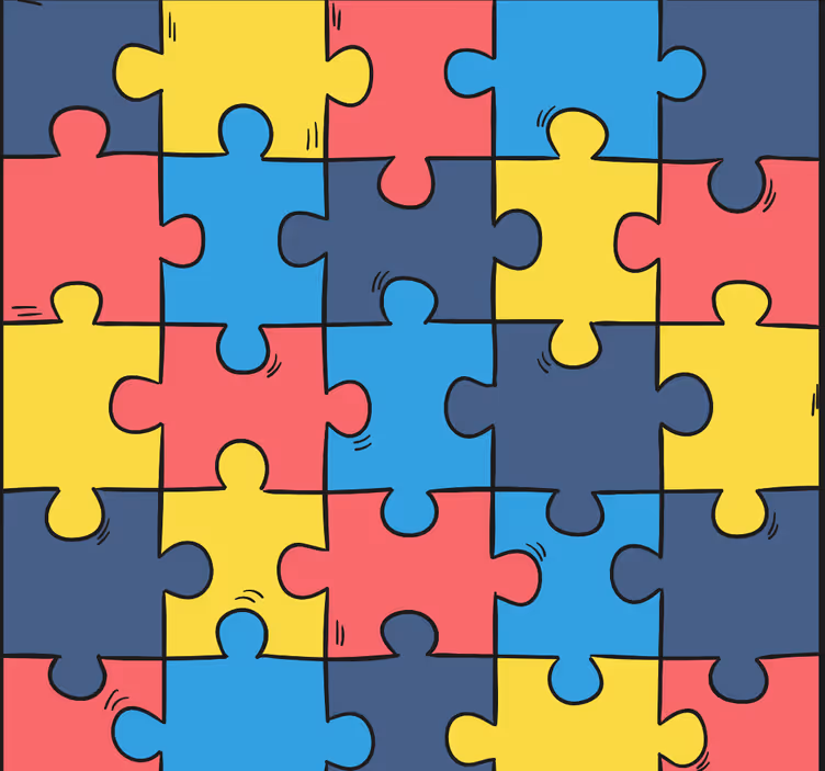 Szivárványos puzzle redőnyök gyerekeknek - TenStickers