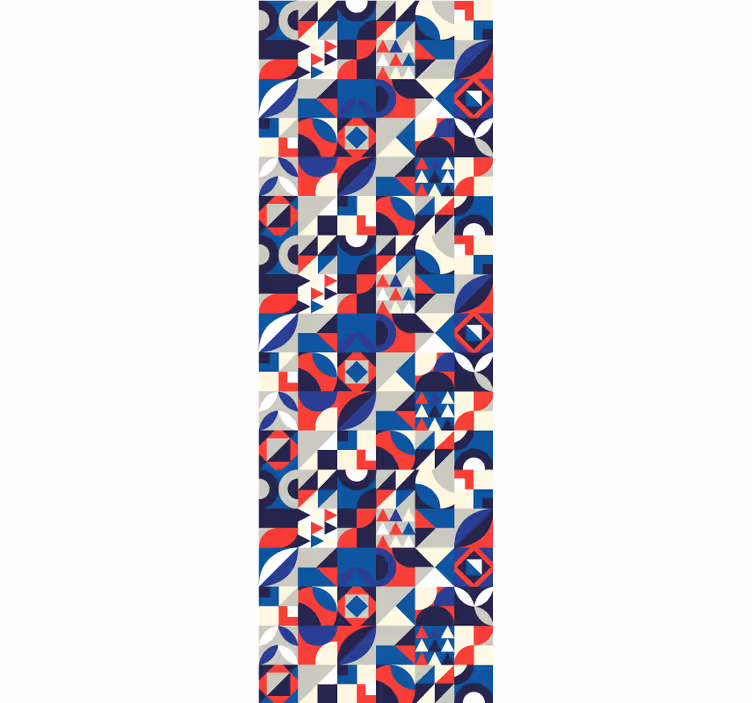 Modern redőnyök piros-kék mozaik mintával - TenStickers