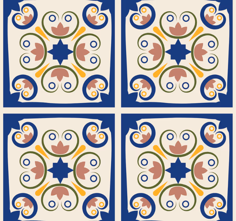 Modern redőnyök rózsaszín virágos portugál csempével - TenStickers