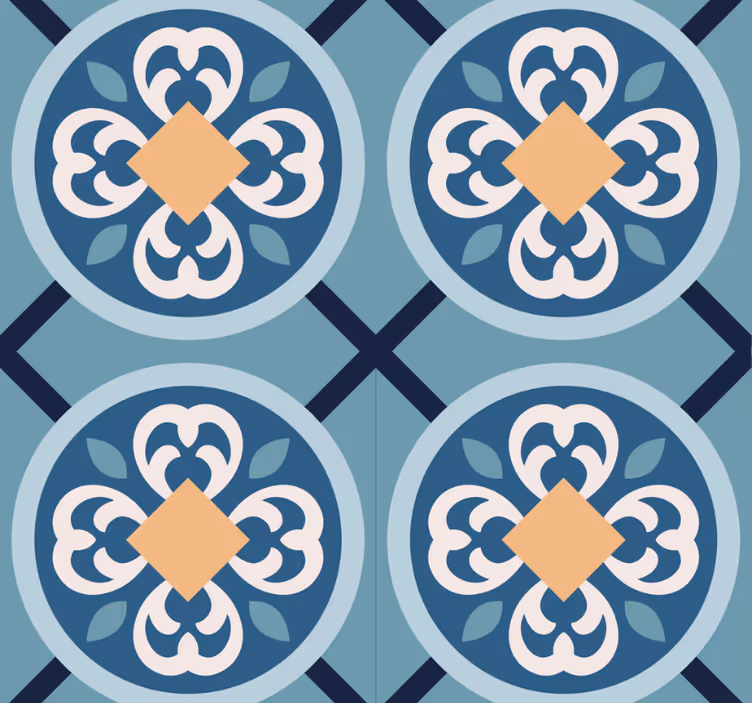 Modern redőnyök tengerkék portugál csempével - TenStickers