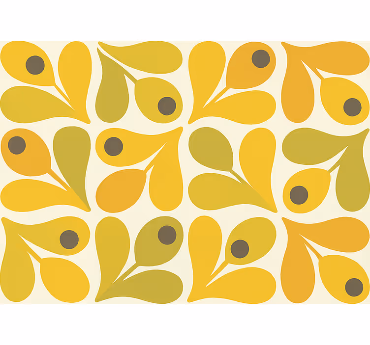 Sárga redőnyök retro geometrikus mintával - TenStickers