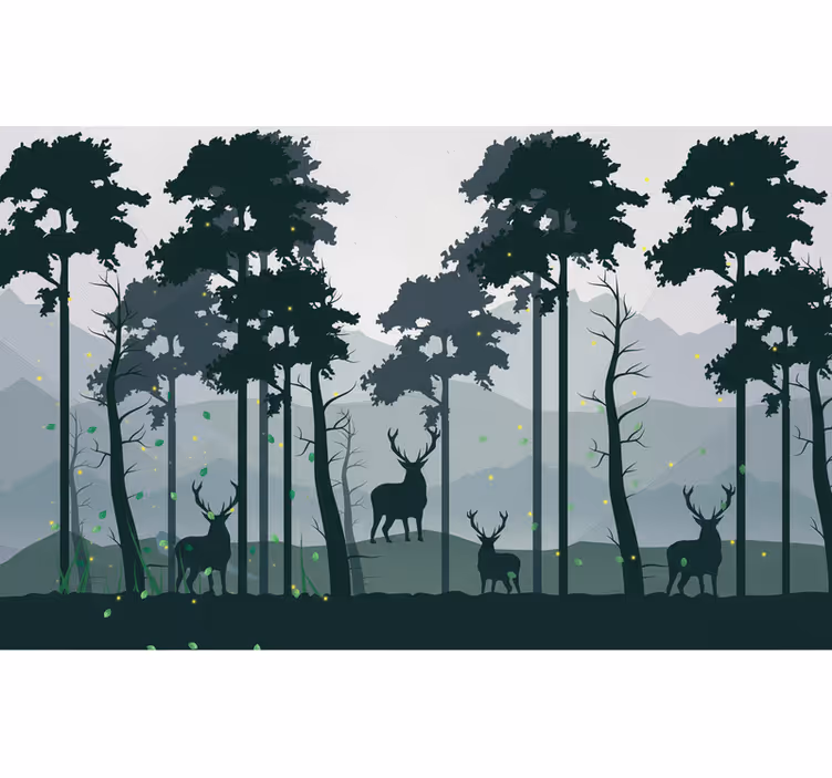 Silhouette forest skandináv redőnyök konyha - TenStickers