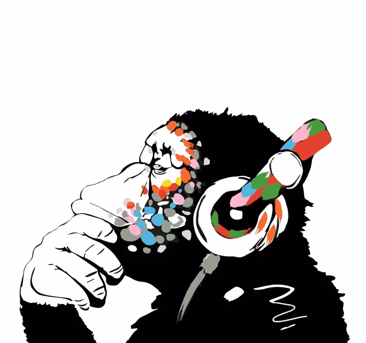 Mono banksy zene redőnyök nappalihoz - TenStickers