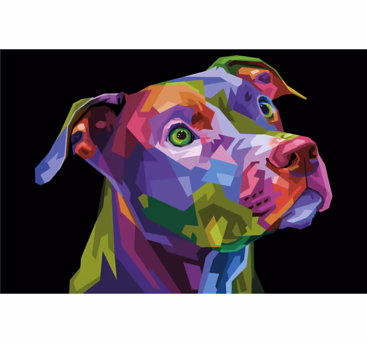 Modern multicolor pitbull redőnyök nappali - TenStickers