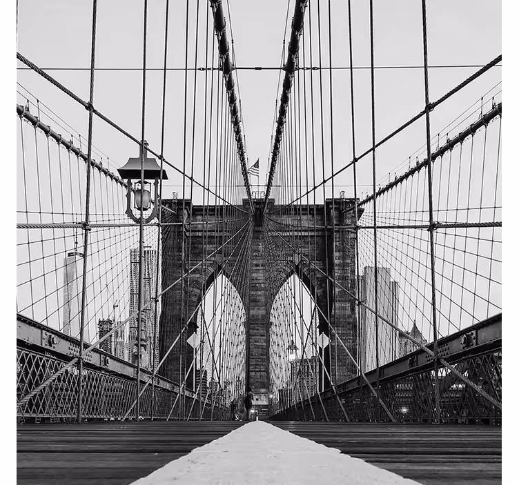 Fekete-fehér brooklyn híd redőnyök nappali - TenStickers