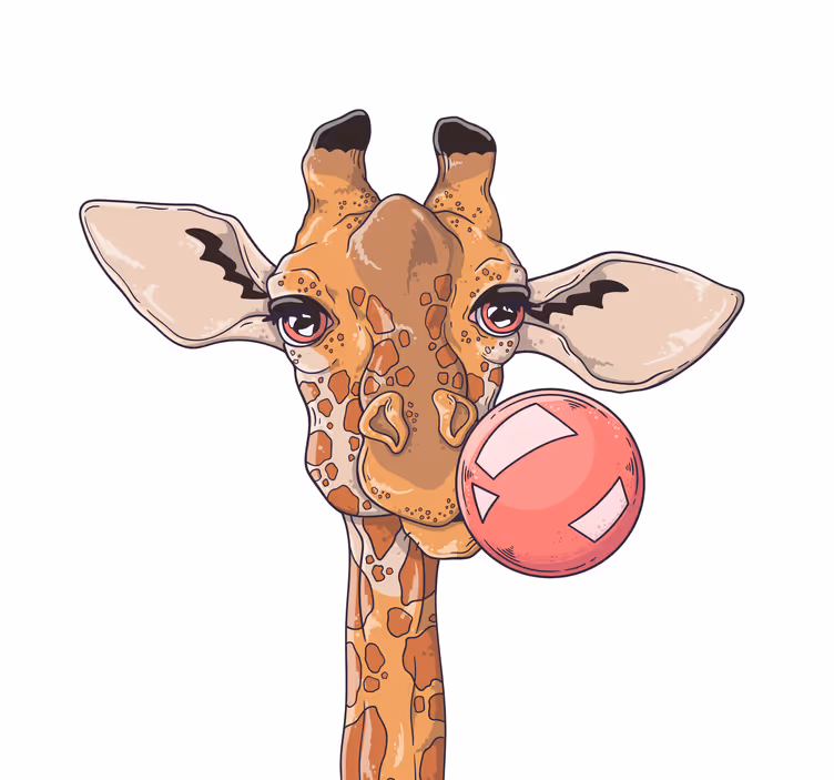 Zsiráf rágógumival redőnyök nappali - TenStickers