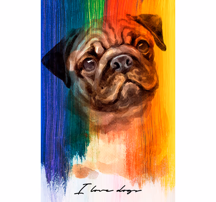 Szivárványos mopsz redőnyök nappali - TenStickers