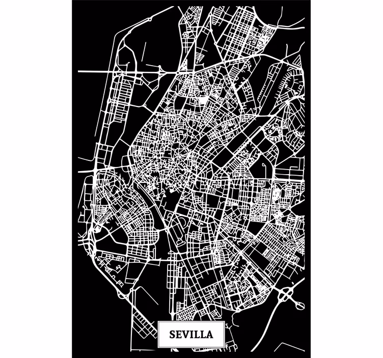 Sevilla topográfiai térkép redőnyök nappali - TenStickers