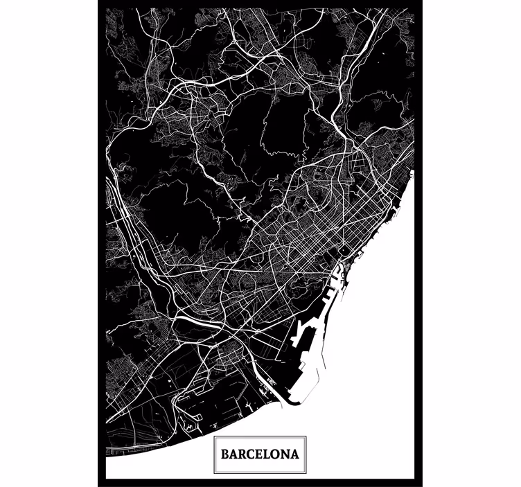 Redőnyök nappali - barcelona domborzati térkép - TenStickers