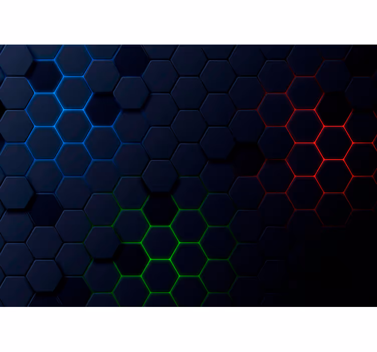 Fekete redőnyök sötét hatszögletű mintával 3d hatás - TenStickers