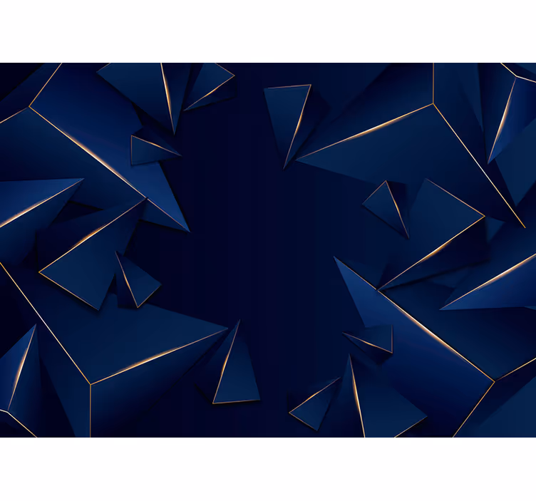 Fekete redőnyök kék és arany geometrikus mintával - TenStickers