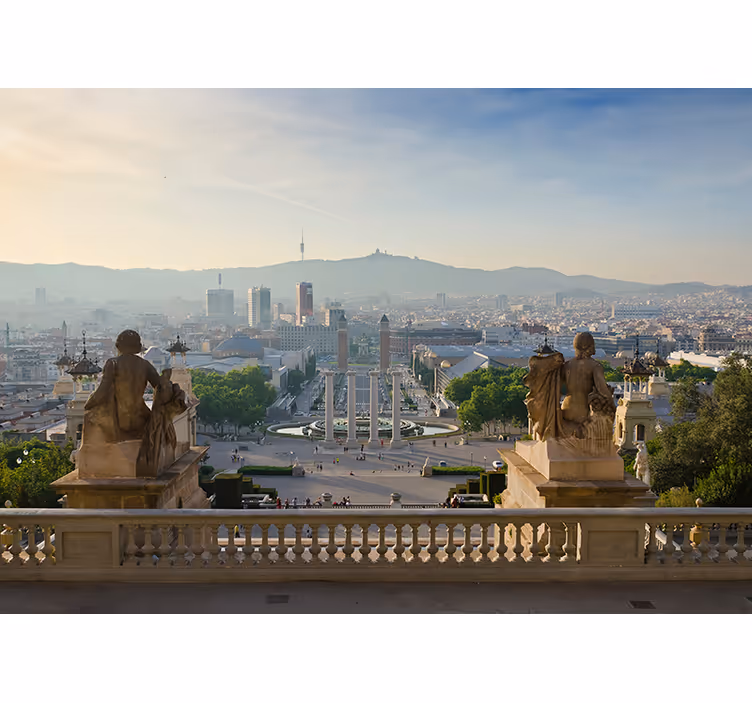 Barcelona montjuic szökőkút fotótapéta redőnyök nappali - TenStickers