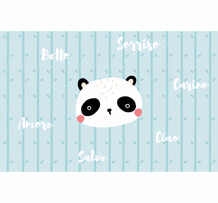 Kék redőnyök felhők között panda - TenStickers