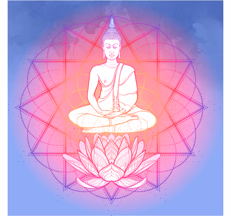 Buddha meditáló mandala redőnyök nappali - TenStickers