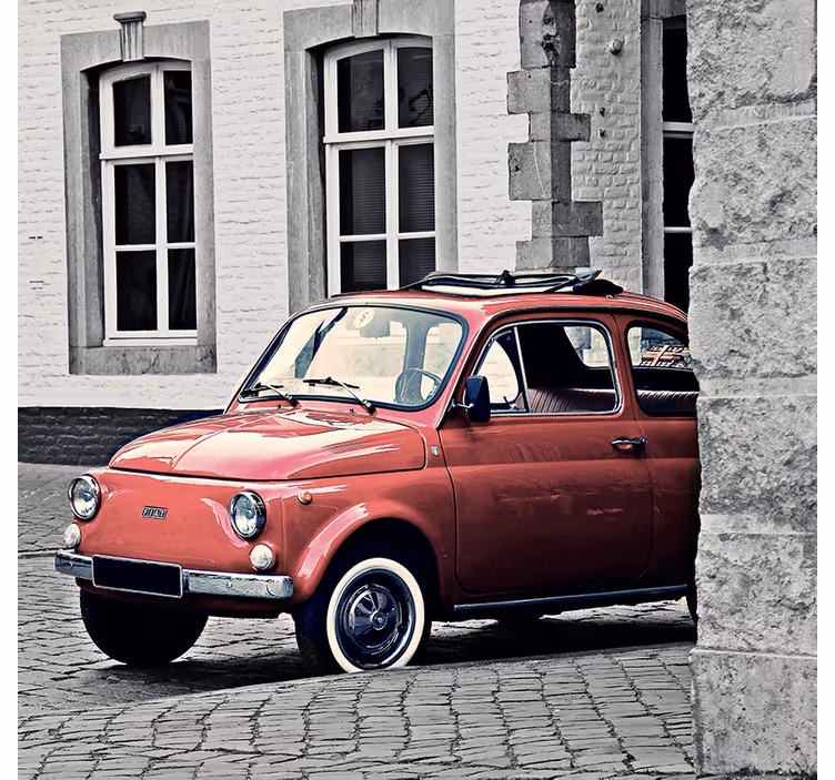 Vintage régi fiat 500 redőnyök nappali - TenStickers