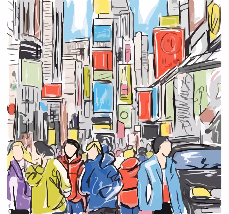 Modern new york-i emberek redőnyök nappali - TenStickers