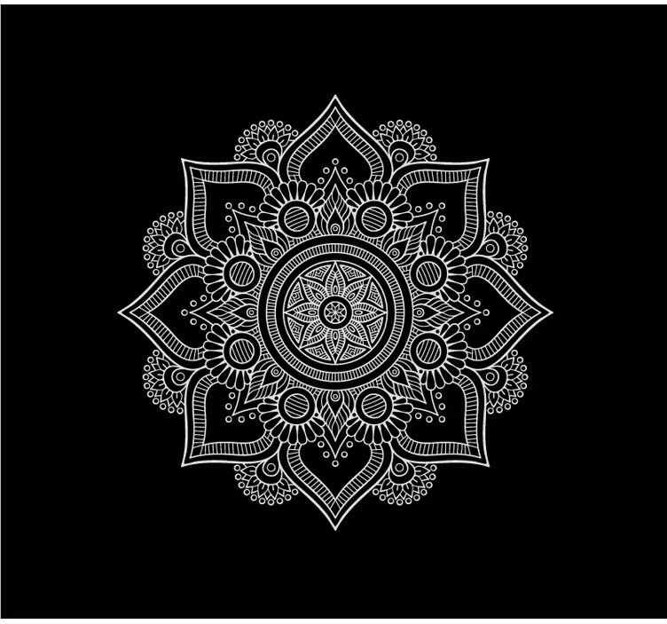 Fekete-fehér mandala redőnyök nappali - TenStickers
