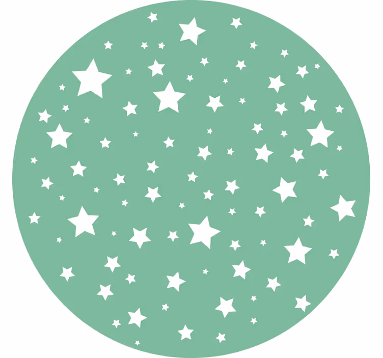 Zöld csillagok körben redőnyök - TenStickers