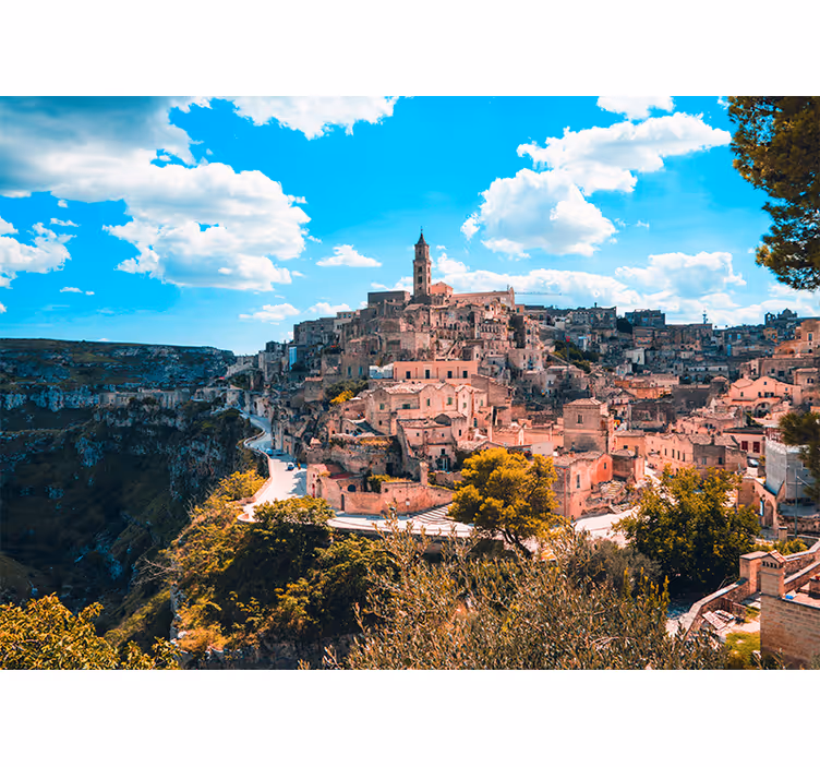 Redőnyök nappali - matera városi táj - TenStickers
