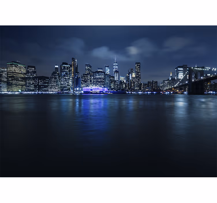 Kék manhattan éjszaka - redőnyök nappali - TenStickers