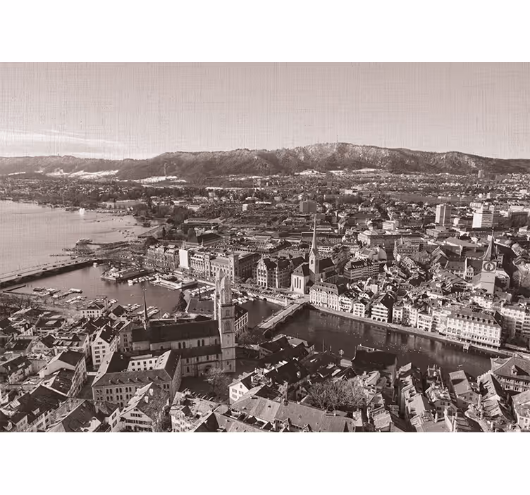 Zürich hegyekkel a háttérben - redőnyök nappali - TenStickers