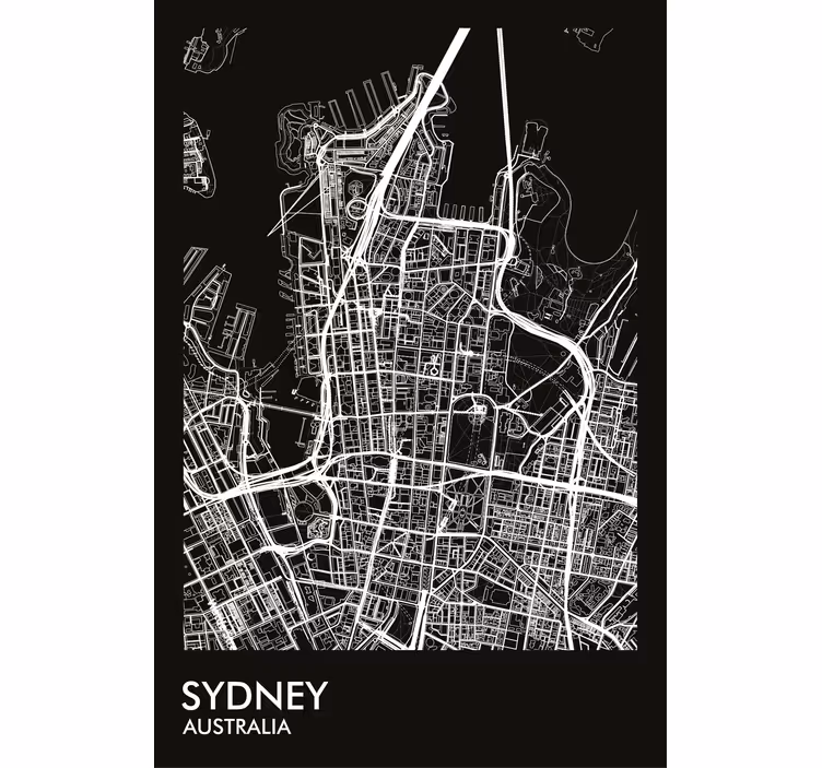 Sydney térkép redőnyök nappali - TenStickers