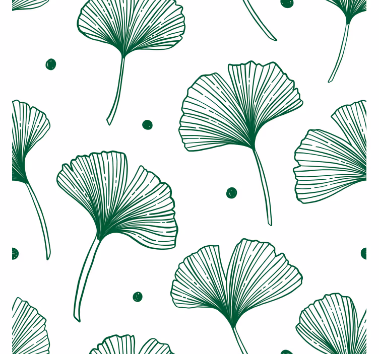 Nagy ginkgo zöld levelek redőnyök nappali - TenStickers