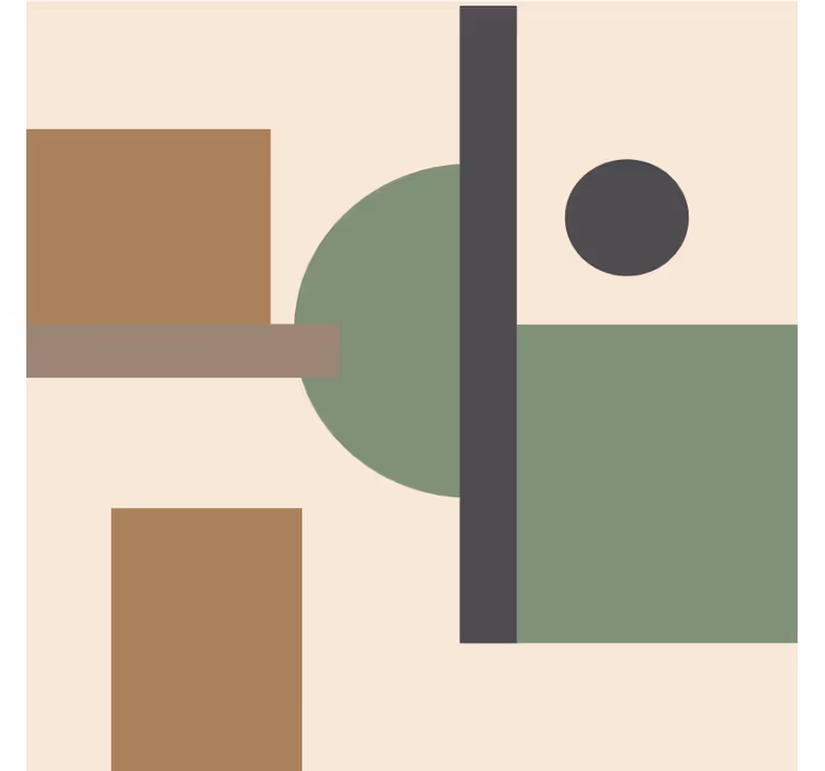 Természetes színek geometrikus művészet redőnyök nappali - TenStickers