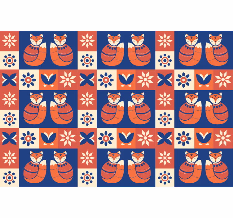 Színes hagyományos állatminta redőnyök nappali - TenStickers