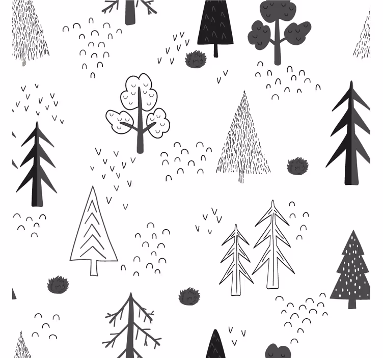 Fehér minimalista fák északi stílusú redőnyök nappali - TenStickers