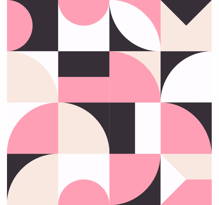 Rózsaszín geometrikus nordikus mintás redőnyök nappali - TenStickers