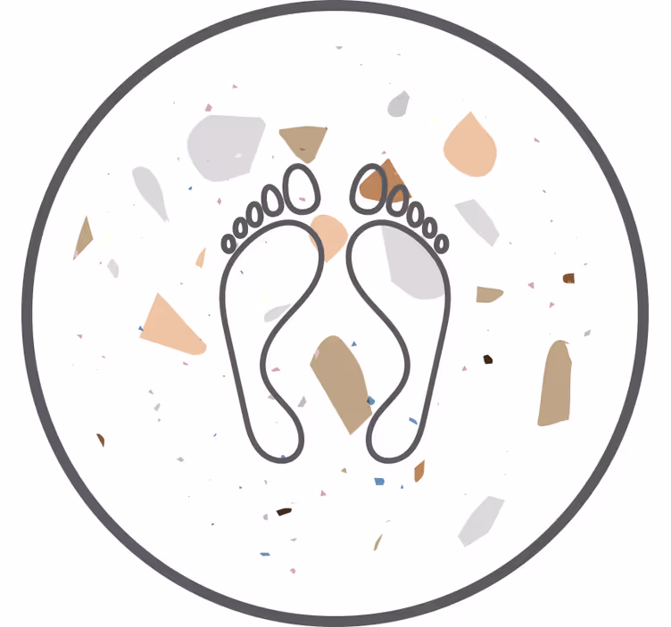 Fehér redőnyök terrazzo lábnyomokkal - TenStickers
